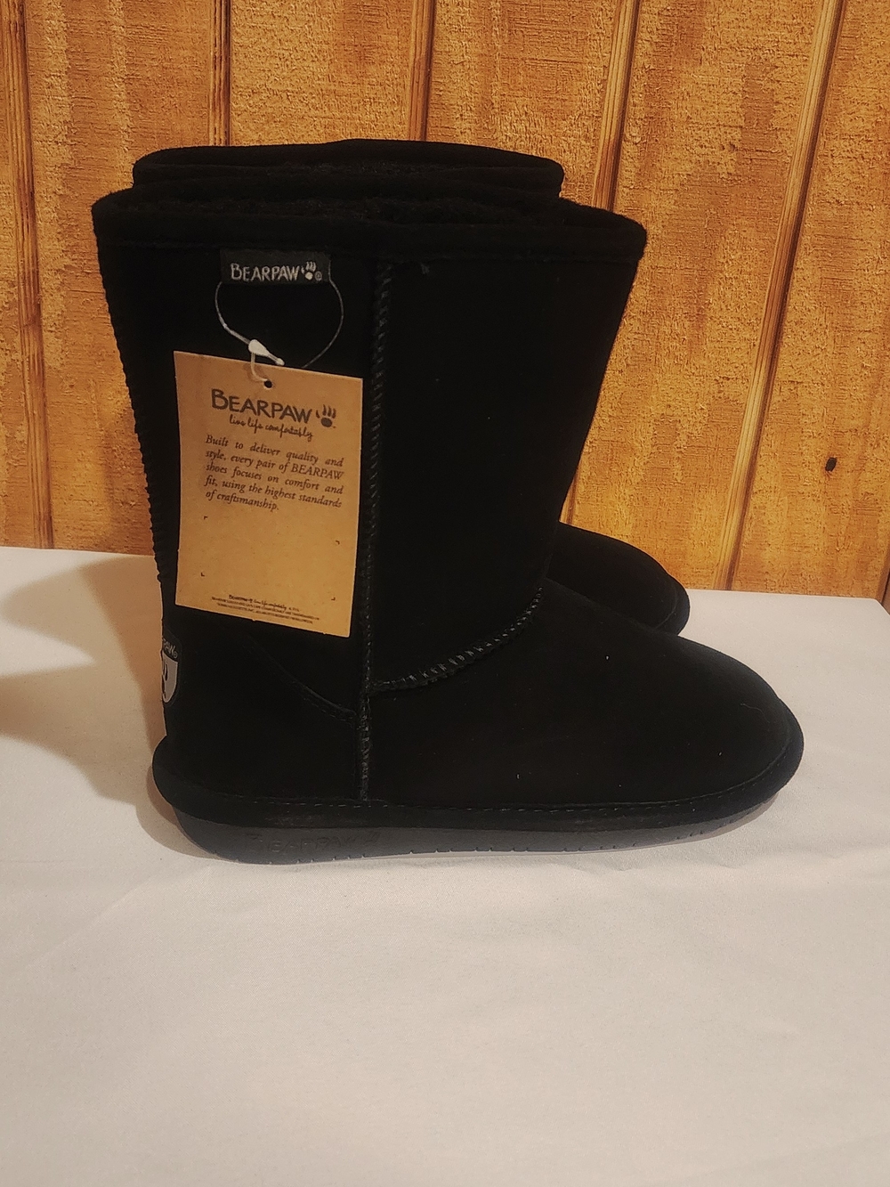 Bear Paw Emma Short Black Winter Boots Size 8 - Picture 2 of 4